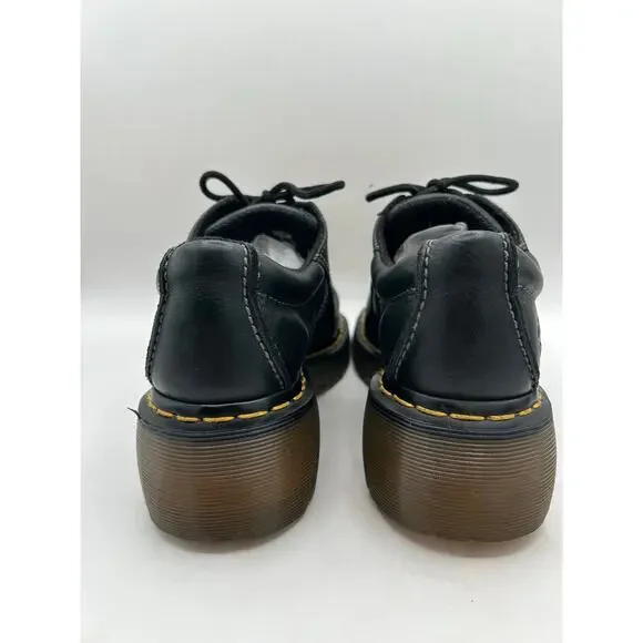 RARE DAISY Dr. Martens Chunky Platform Black Leather 12283 Oxford Boot WMS Sz 7 - Picture 4 of 12